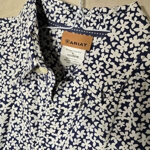 Ariat Blue and White Floral Shirt